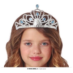 DIADEMA INFANTIL PLATA PIEDRAS CELESTE