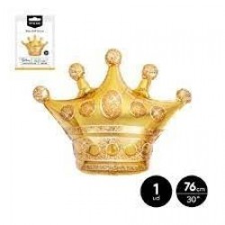 GLOBO 30" FOIL FORMA CORONA REY ORO