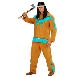 DISFRAZ T-S HOMBRE INDIO FLECO TURQUES