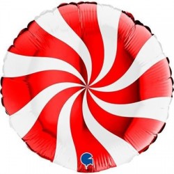 G/GLOBO 18" FOIL RND CARAMELO ROJO