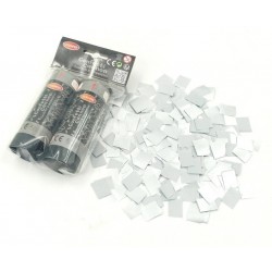 2 MINI CAÑON CONFETI PAPEL PLATA 11CM