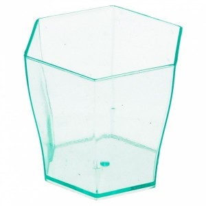 24 VASOS INYECTADO HEXAGONAL VERDE 60ML