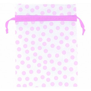 PAQ.12/U BOLSA GASA BLANCA TOPOS ROSA