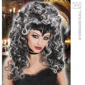 PELUCA RIZADA BLANCA/NEGRA EVILICIOUS