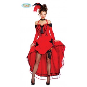  DISFRAZ T-L CHICA CAN-CAN ROJO