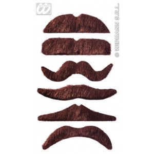 BIGOTE ADHESIVO CASTAÑO MODELOS SURTIDOS