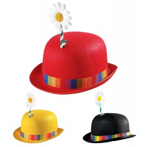 SOMBRERO BOMBIN PAYASO C/FLOR COL.SURT