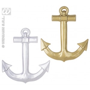 COLGANTE ANCLA PLAST ORO/PLATA 52CM