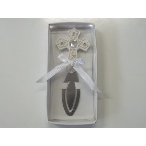 MARCADOR 69242BM LIBRO CRUZ STRASS PLATA