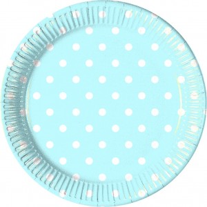   10 PLATOS CELESTE TOPO 23CM