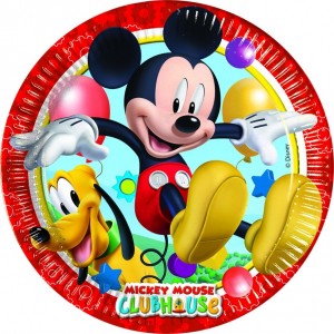 =  8 PLATOS CARTON MICKEY PLAY 23CM