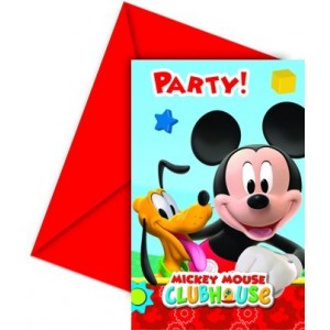   6 INVITACIONES MICKEY CLUBHOUSE