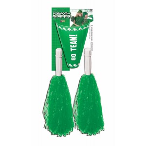   2 POM POM MEGAFONO ANIMADORA VERDE