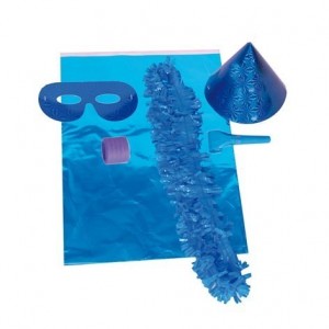   COTILLON UNICOLOR METAL AZUL