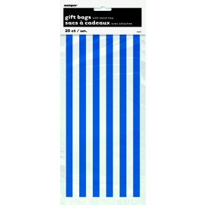 PAQ.20/U BOLSA CELO RAYAS AZUL 13X29CM