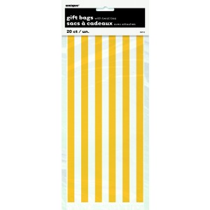 PAQ.20/U BOLSA RAYAS AMARILLAS 13X29CM