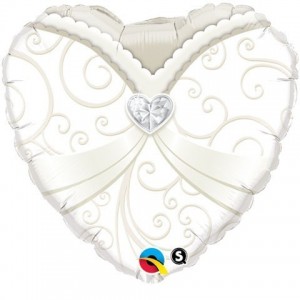 GLOBO 18" FOIL CORAZON VESTIDO NOVIA