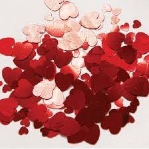   CONFETI FORMA CORAZONES ROJOS 12GR