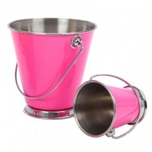 $D MINI CUBITERA ROSA INOX 9X9CM