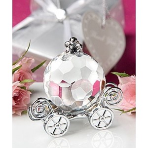 REGALO CARROZA CRISTAL METAL