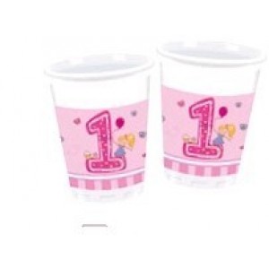   8 VASOS 1CUMPLE NIÑA 200ML