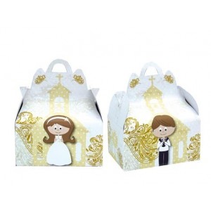 CAJA PARA GOLOSINA ORO COMUNION NIÑO/A