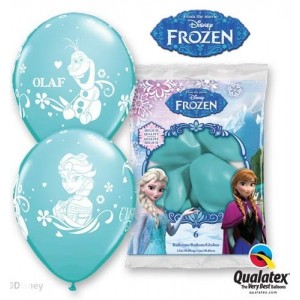 6 GLOBOS 12" LATEX FROZEN AZUL