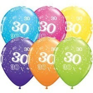 6 GLOBOS 11" LATEX N30 COL.SUR