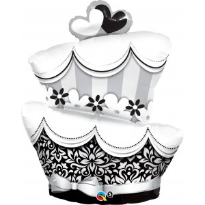 $D GLOBO 41" FOIL FORMA TARTA BODA NB