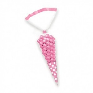 PAQ.10/U BOLSA CONO TOPOS ROSA 24,7CM