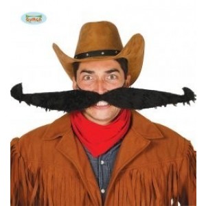  BIGOTE NEGRO CON ELASTICO 55CM