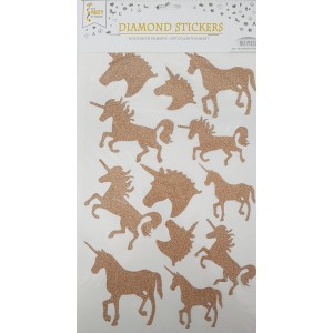 PAQ.PEGATINAS UNICORNIO GLITTER