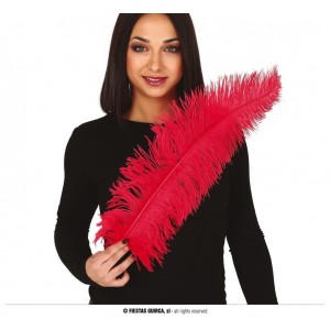   PLUMA AVESTRUZ ROJA 50CM